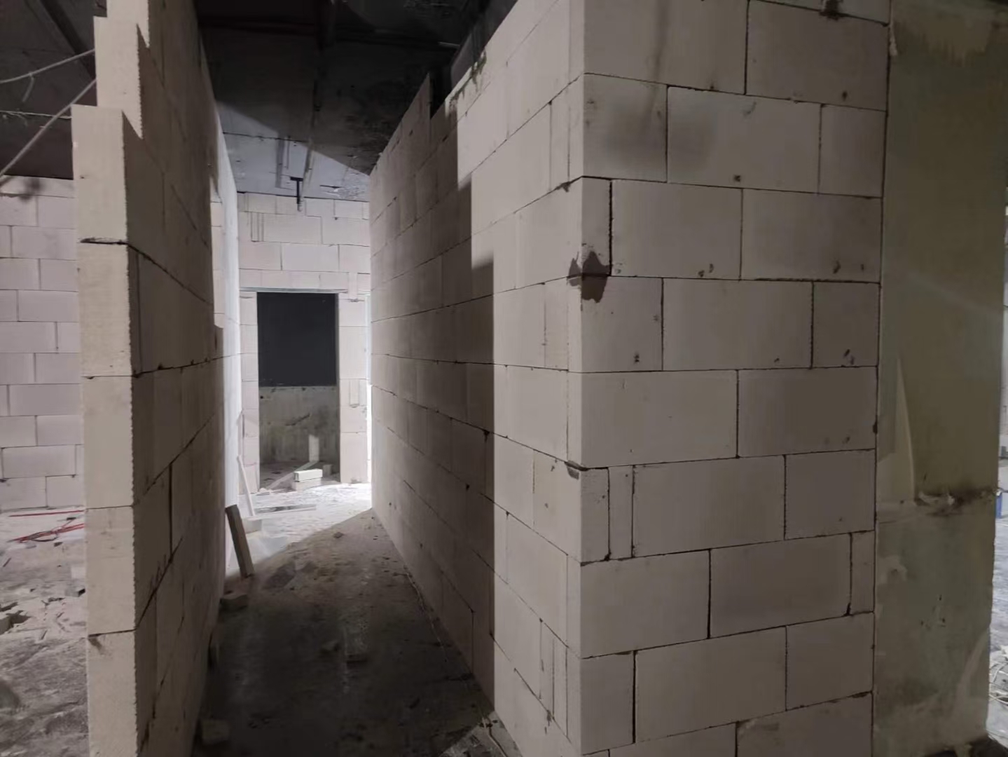 泡沫砖隔墙现场展示